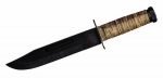 Herbertz Bowiemesser, Klinge 18 cm, br�niert, Ledergriff, Scheide mit Abziehstein