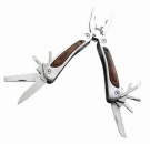 Herbertz Multitool, Leichtmetall-Geh�use, Pakkaholz-Einlagen, Bitsatz, Lederetui
