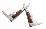 Herbertz Multitool, Pakkaholz-Schalen, Adapter, 11 Bits, Nylonetui