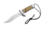 Nieto-Bowie, Stahl AN.58, Olivenholz-Schalen, braune Lederscheide