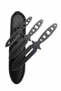 Wurfmesser-Set, 3-teilig, br�nierte Klingen, Nylonscheide