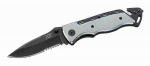 Herbertz Einhand-Rettungsmesser, AISI 420, Titan-Beschichtung, Aluminium, Clip