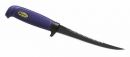Finnisches Filiermesser, Klinge 15 cm, mit R�ckens�ge, Kautschuk-Griff, Kunststoff-Scheide