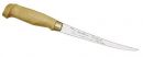 Finnisches Filetiermesser, Klinge 15 cm, Holzgriff, Lederscheide