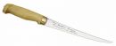 Finnisches Filetiermesser, Klinge 19 cm, Holzgriff, Lederscheide