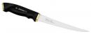 Finnisches Filetiermesser, Klinge 15 cm, Kautschuk-Griff, Lederscheide