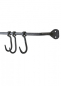 Preview: Handgeschmiedete Stange zur Wandbefestigung, ca. 91cm, inkl. Haken