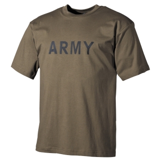 T-Shirt, bedruckt, "Army", oliv