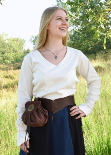 Mittelalter Bluse Aila mit Schnürung, natur