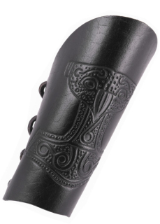 Armstulpe mit geprägtem Thorshammer, schwarz Paar