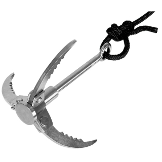 Wurfanker, Metall, klappbar, mit Seil