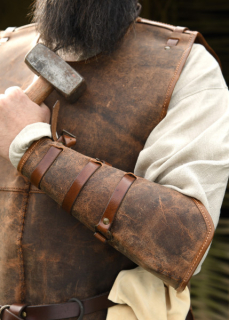 Armschützer Sindri aus Fettleder, braun, Paar