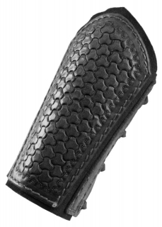 Armschützer aus Leder mit Prägung und Wildleder, Paar schwarz
