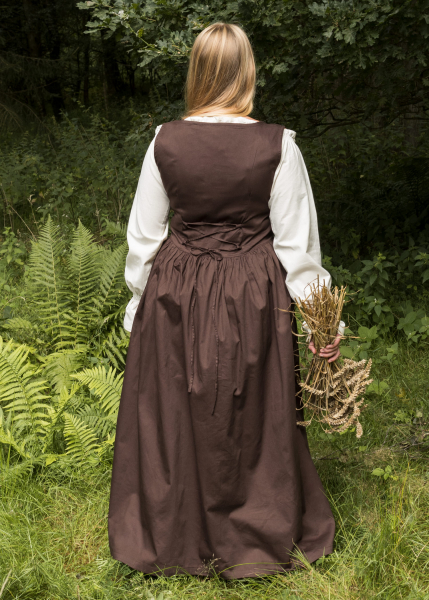 Ärmelloses Mittelalterkleid, Trägerkleid Lene, braun