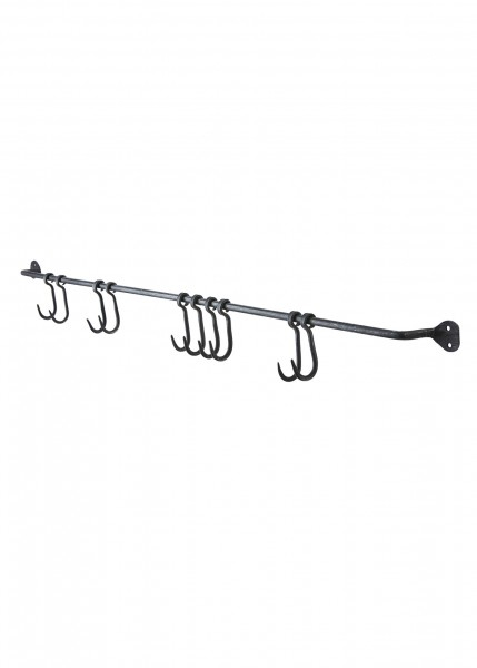 Handgeschmiedete Stange zur Wandbefestigung, ca. 91cm, inkl. Haken